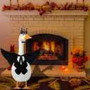 Porch Goose Outfit Black Angel Wings Princesess Queen Vintage Crystal Crown Fluffy Scarf Halloween 23 Goose Costume Feather Wings Arms Adjustable Dress Up for Garden Patio Yard Party Decoration