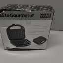 Elite Gourmet Maxi-Matic Electric Nonstick Belgian Waffle Iron Snack Maker Machine, Breakfast, Sandwiches, Compact & Portable, 2 Slice, Black