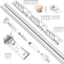 18IN Bi-fold Door Track Kit, 1Kit White Bi-fold Door Hardware kit with Track Closet Door Track Repair Tool Kit Included Full Accessories for Double Door, Folding Door, Accordion Door