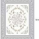 SOULFUL Medium Pile 8x10 Rugs for Living Room - Cozy Soft Underfoot Large Area Rug - Light Taupe Boho Floral - Washable Non-Slip - Perfect for Bedroom Kids Room Under Dining Table Office