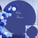 GALLETY Navy Blue 7.2FT Round Backdrop Cover for 5-7.2ft Circle Stand - Adjustable, Polyester, Wrinkle-Resistant, Ideal for Weddings, Parties, Photography, Home Decoration