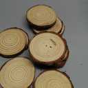 4.3-4.7 inch Unfinished Natural with Tree Bark Wood Slices 15 PCS Natural Round Discs Rustic Wood Slices for DIY Crafts, Table Base, Wedding Decoration,Coasters,Christmas Ornaments.