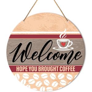 Welcome Sign Front Door Decor, Welcome Round Hanging Sign Decor Rustic Decorations Dragonfly Wall Wood Sign for Door, Porch, Home, Housewarming Gift for New House Friend Family 12 Inches,24nv02waA512