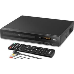 FlexaPlay Region-Free HDMI DVD Player for TV  1080p Upscaling, USB Port, DVD/CD/MP3 Multi-Format Playback  Ultra-Compact Mini Design, Includes HDMI/RCA Cables, Remote Control