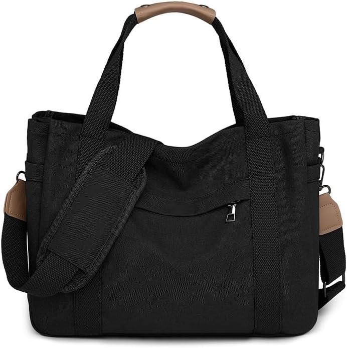 Canvas Crossbody Tote Bag for Women Laptop Work Handbag Shoulder Messenger Bag Travel Cute Aesthetic Tote Bag Purse