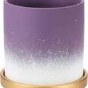 PATIKIL 5.12 Inch Ceramic Plant Pots, Modern Flower Planters Gradient with Drainage Holes for Decorate Home Indoor Plants Succulent Herb, Purple