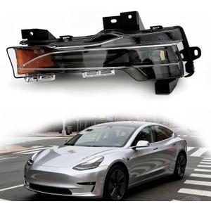 Right Front Fog Light with Amber DRL - Compatible with Model 3 (2017-2023) & Model Y (2019-2024) |Replacement Part Numbers 1077391-00-D/E/F | Plug & Play