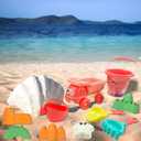 17 Pcs Beach Toys with Storage Bag for Toddlers, Sand Toy Set for Kids Includes Beach Bucket, Truck, Shovel, Sand Molds and Watering CanOutdoor Toys for Toddlers Kids Age 3 4 5 6+