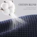 Waffle Weave Shower Curtain - Navy Blue Cotton Fabric Texture Heavyweight Shower Curtain for Bathroom,Washable,72Wx72L