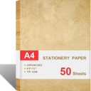 Stationary Paper for Writing Letters - Vintage Antique Letterhead Paper, Letter Size Stationery Writing Paper, 50 Sheets Double-Sided Invitation/Decorative Printer Paper, 8.5" x 11"