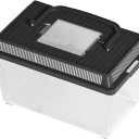 Reptile Keeper - 23x13x15.5cm Cric Ket Cage, Outdoor Container, Reptile Feeding Box Lizard Tarantula | Portable Habitat Feeding Box with Handle Tank Carrier for Pet, Gecko Frog (Black)