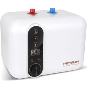 Electric Hot Water Heater 110/120V Small Compact Tank,Rv Tr 2.5-3.0 Gallon Trailer 1440-1500W Kitchen Instant Under Sink Counter Cupboard, Food Truck 2 PCs 16 Long 1/2FIP Stainless Steel Hose 11L