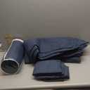 Exclusivo Mezcla Quilts Queen Size Bedding Set with 2 Pillow Shams, Lightweight Navy Blue Full Queen Quilt Bedspread with Vintage Damask Pattern, Soft Bedspreads Coverlets for All Seasons