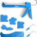 Caulk Gun Kit Smooths No-drip Silicone Caulking Gun and Caulking Tools, Sealant Tools Grout Scraper For Kitchen Bathroom Sink Joint,With Gift Box Works 10OZ Tubes blue