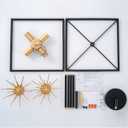 VILUXY Black and Gold Semi-Flush Mount Ceiling Light Fixture Mid-Century Sputnik Modern Ceiling Chandelier Square for Bedroom Entryway Hallway 4-Light