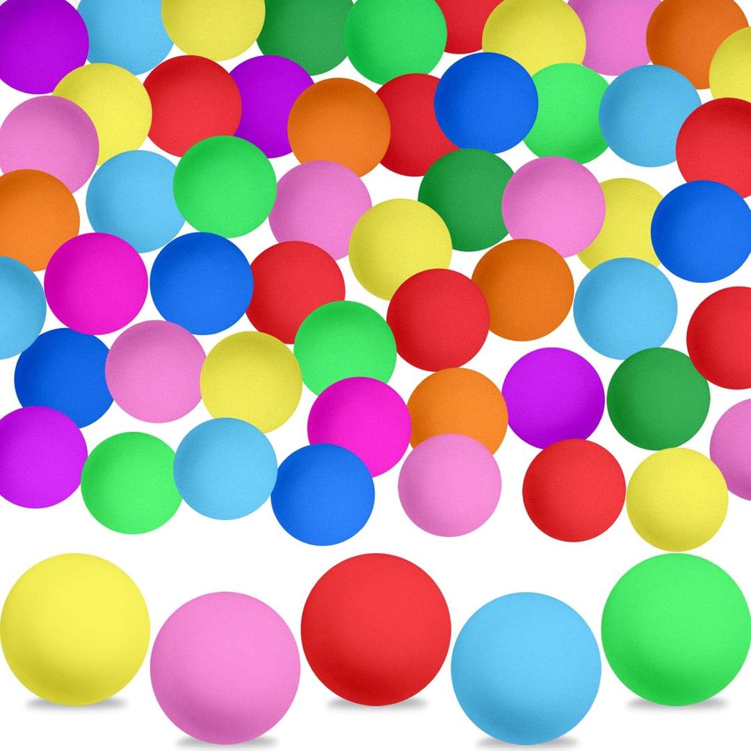 100 Pack Table Tennis Balls,40mm Colored Plastic Balls Beer Balls Bulk,Washable Small Game Balls for Ball Games,Arts and Craft,Party Decor,Pet Toys (Multicolor)