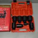 SAE Deep Impact Socket Set 8-Piece 1/2-inch Drive Wheel Axle Nut Wrench Large Sockets Standard Adapter 1-11/16 1-9/16 1-3/8 1-7/16 1-1/2 1-5/8 1-3/4 Imperial Spindle Joint Torque Bearing Locknut Truck