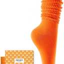 Zmart Slouch Socks Women Knee High Tube Orange Socks, Soft Scrunch Socks 80s 90s Socks Size 5-10