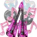 Music Party Decoration Music Note Balloon Disco Balloon Guitar Foil Balloon Concert Party Dcoration, 30inch, Pink
