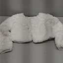 Girls Princess Faux Fur Wrap Shawl Cozy Flower Girls Bolero Shrug Winter Warm Cape Party Wedding Dress Up (Medium)