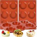 3 Pack Silicone Egg Molds Muffin Top Pans for Baking/Non-Stick 3 inch 6-Cavity Round Muffin Egg Molds for Whoopie Pie Pan, Corn Bread, Candy