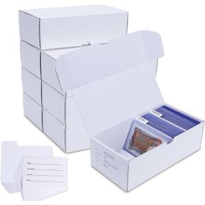 Toploader Storage Box, 8-Pack100 Count Corrugated Cardboard Trading Card Top Loaders with Dividers & Labels for TCG/Magic/Mtg Organizer and Collection