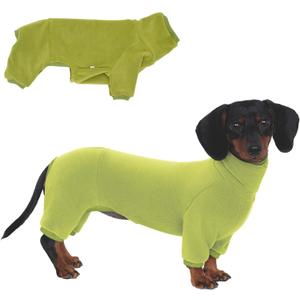 Dachshund Dog Turtleneck Sweater, Winter Warm Clothes for Dachshunds, Sausage Dog Winter Outfit(Green, S)