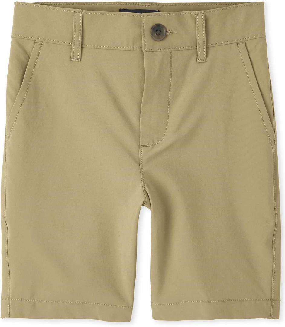 The Children's Place Boys' Uniform Quick Dry Chino Shorts (12, Flax Single)