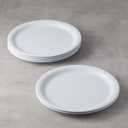 Amazon Basics Melamine Plastic Plate, Dishwasher Safe, BPA Free, 6 Piece Set, 9 in, White