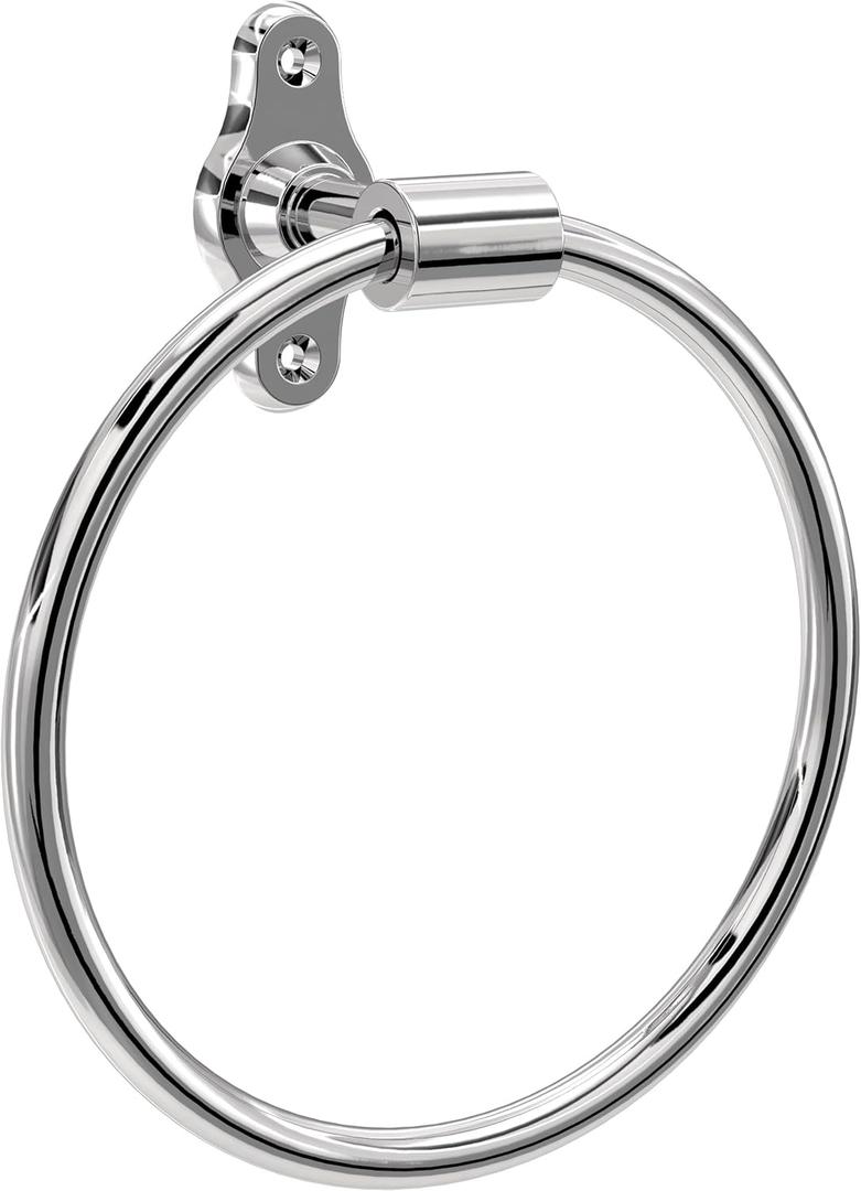 Franklin Brass Calloway (1-Pack) Hand Towel Holder Polished Chrome Towel Racks for Bathroom Wall Round Towel Ring Holder for Bath Towel Hanger for Kitchen, Bathroom Accessories CLWY46-PC