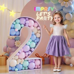 imprsv 3FT Mosaic Numbers for Balloons, Balloon Mosaic Number Frame, Marquee Number, 12th 20th Birthday Decorations, Second Anniversary Decor, Large Cardboard Numbers,Number 2 Balloon