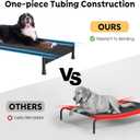 Veehoo Cooling Outdoor Dog Bed, Heavy Duty Elevated Pet Bed with Washable & Breathable Teslin Mesh, Non-Slip Silicon Feet, Dog Cot Bed with Support Hem, 41" x 27", Black, CWC2433