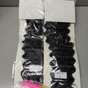 Miracle Knots Feather Crochet Hair (Deep Wave) - 14" Hand-Tied Synthetic Extensions, 100 Strands Soft Cotton Core Glue-Free Knotless Hair Pieces (Natural Black)