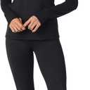 Cuddl Duds Womens Fleece Lined Thermal Base Layer Set  Long Sleeve Shirt & Leggings for Cold Weather  Lounge Set for Women (XX-Small, Black)