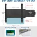 2 x Veharvim Polarized Sun Visor Extender, Upgraded UV400 Car Sun Visor Extension with PC Lens and Side Sunshade,Anti-Glare Visor for Safe Driving,UV-Filtering (No Zipper, (Driver+Passenger) Side)