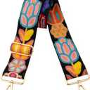 Purse Straps Replacement Crossbody Wide Bag Strap for Purses Adjustable Shoulder Straps for Women Bags (Cactus Flowers Black)