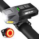 Bike Light Set, Rechargeable Bicycle Lights for Night Riding Front and Rear, Powerful Waterproof Bike Headlight, Easy to Install for Men Women Kids Road Mountain Cycling (Black)