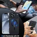 3 x Magnetic Shockproof for iPhone 17 Pro Case,[Camera Protection][Compatible with Magsafe][Non-Slip][Mil-Grade Protection] Slim Anti-Yellowing Translucent Matte Phone Case for iPhone 17 Pro,Black