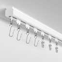 Ceiling Curtain Track 9-12ft–Silent Room Divider Track with Roller Hooks & Clips for All Curtain Types, Ceiling or Wall Mount, Heavy Duty Sliding Rail for Bedroom, Living Room, Office (White)