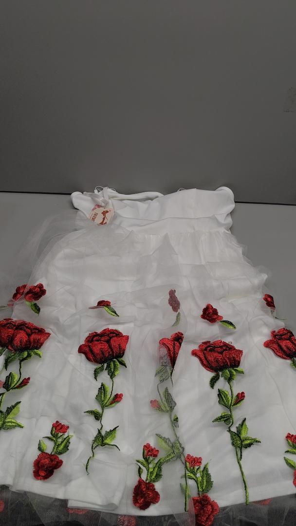 ZESICA Women's 2025 Summer Casual V Neck Flutter Sleeve Bohemian Ruffle Smocked A Line Swing Mini Dress, Small