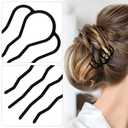 6pcs Combs, 3 Styles Black Alloy Teeth Hair Comb for Buns Stylish Updo Comb Hairstyle Accessories for Women