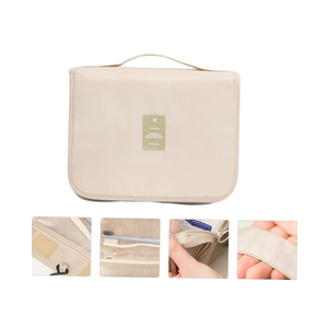 Travel Cosmetic Bag Beige 2 Pack