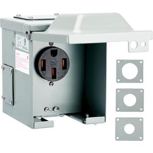 RVGUARD 50 Amp 125/250 Volt RV/EV Power Outlet Box, Enclosed Lockable Weatherproof Outdoor Electrical NEMA 14-50R Receptacle Panel, ETL Listed