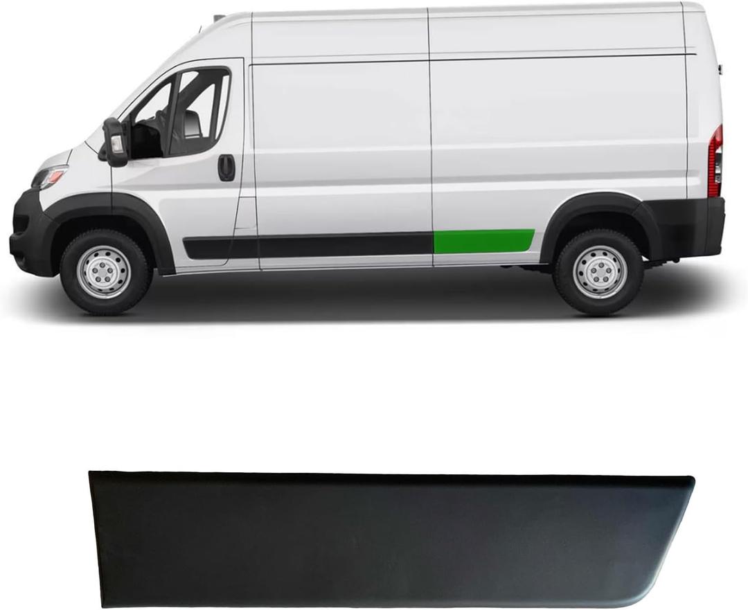 Rear Door Trim Body Side Molding Panel Trim Extended Rear Door Molding Back Plastic Trim Black fits for RAM ProMaster 2500 3500 159" Wheelbase 2019 2020 2021 2022 2023 2024