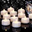 LED Candles, Tea Lights Candles Battery Operated Bulk, 50-Pack Long-Lasting 200 Hours Flameless Tealight Candles, Realistic Tea Lights for Christmas Halloween Wedding, 1.5'' D X 1.25'' H