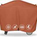 QuliMetal 7112 Grill Cover for Weber Q2000, Q2200, Q2400, Q2000N+, Q2800N+, Q300, Q320, Q3000, Q3200 Gas Grills, Heavy Duty BBQ Gas Grill Cover, 600D, Brown (57")