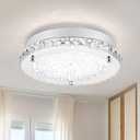 Crystal Ceiling Light Flush Mount Light Fixture Modern LED Ceiling Lamp for Foyer, Bedroom, Bathroom, Closet, Dimmable, 11 Inch, 18W