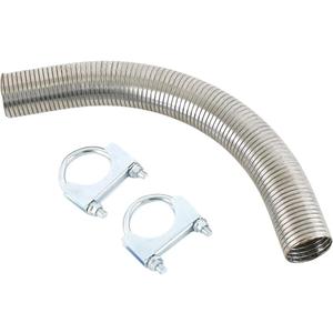 2" x 16.5" Length Universal stainless steel Exhaust Flex Pipe with 2x Metal Steel U Bolt Clamps