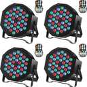 Rechargeable Par Can Lights U`King Wireless LED Uplights Battery Powered Uplighting RGB 36W Stage Lighting for Events DJ Disco Wedding Party - 4 Pack
