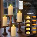 PChero Rechargeable Flameless Candles with Remote & Magnetic Charging Base, Outdoor Waterproof Battery Operated Pillar Candles, 4 Pack LED Fake Candles, Long Lasting, 2.76" D x 5.12" H